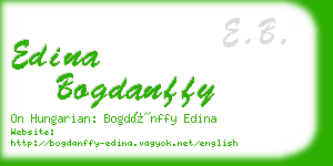 edina bogdanffy business card